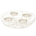 Floristik24 Porte-bougie rond en forme de couronne de l'Avent pour quatre bougies chauffe-plat ou bougies classiques, 35 cm