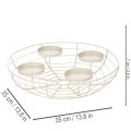 Porte-bougie rond en forme de couronne de l'Avent pour quatre bougies chauffe-plat ou bougies classiques, 35 cm | Floristik24.be