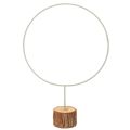 Floristik24 Anneau décoratif rond sur base en bois et métal, pour fleurs séchées, 52 cm