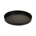 Floristik24 Plateau métal plateau bougie rond noir Ø20cm H2.5cm 2pcs