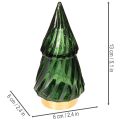Sapin de Noël en verre avec lumières LED, décoration de table, Noël, 13 cm, lot de 2 | Floristik24.be