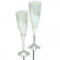 Floristik24 Mini verre à champagne décoration Saint Sylvestre à coller 7,5cm 24pcs