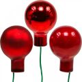 Floristik24 Mini boules de Noël rouge miroir baies 20mm ruby mix 140pcs