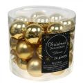 Floristik24 Mini boules de Noël en verre doré Ø2.5cm 24pcs