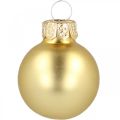 Floristik24 Mini boules de Noël en verre doré Ø2.5cm 24pcs