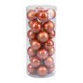 Floristik24 Mini boules de Noël en verre boules de verre rouge-marron Ø4cm 24pcs