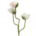 Floristik24 Coquelicot artificiel, fleur en soie blanc-rose L55/60/70cm lot de 3