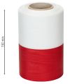 Ruban moiré pour couronne, ruban de deuil blanc et rouge, ruban décoratif 150 mm, ruban commémoratif à motif floral, taffetas d'acétate 25 m | Floristik24.be