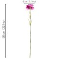 Œillet artificiel bicolore, tige longue 56 cm, bouquet de 8 | Floristik24.be