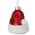 Floristik24 Boule de Noël en verre, bonnet de Père Noël, 8 cm, lot de 6