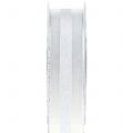 Floristik24 Ruban organza motif rayures blanc 25mm 20m