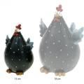 Floristik24 Poulet de décoration de Pâques, poulet drôle, décoration de table pour le printemps, poulet de Pâques 13cm