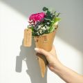 Floristik24 Sac en papier pour fleurs sac à fleurs aspect cuir 10x20cm