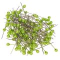 Floristik24 Épingles à fleurs à tête de perle verte, usage polyvalent, Ø 4 mm, 40 mm, 150 pièces