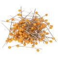 Floristik24 Épingles à tête de perle orange pour fournitures de fleuriste, Ø 4 mm, 40 mm, 150 pièces