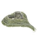 Floristik24 Bol en forme de cœur en herbe naturelle avec feuille de plantation, 38 cm