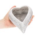 Bol décoratif en forme de cœur, gris ; petit pot de fleurs en forme de cœur, 19 cm | Floristik24.be