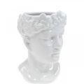 Floristik24 Vase à fleurs tête de plante buste femme en céramique blanche H19cm