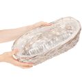 Jardinière en panier avec insert en aluminium, ovale, blanche, 37 cm | Floristik24.be