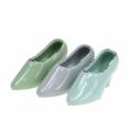 Floristik24 Chaussure de planteur pour femmes en céramique turquoise, vert, bleu gris assorti 14 × 5cm H7cm 6pcs