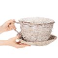 Tasse en panier avec soucoupe décorative, grande décoration de table 34 cm | Floristik24.be
