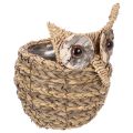 Floristik24 Panier décoratif en forme de hibou, tressé à la main, pour rebord de fenêtre, 18 cm