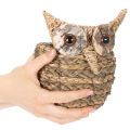 Panier décoratif en forme de hibou, tressé à la main, pour rebord de fenêtre, 18 cm | Floristik24.be