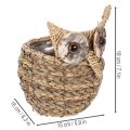 Panier décoratif en forme de hibou, tressé à la main, pour rebord de fenêtre, 18 cm | Floristik24.be