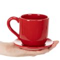 Grande tasse décorative avec soucoupe, pouvant servir de pot de fleurs, 17 cm | Floristik24.be
