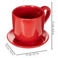 Grande tasse décorative avec soucoupe, pouvant servir de pot de fleurs, 17 cm | Floristik24.be