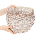 Panier rond tressé, grand panier décoratif pour plantations, 23 cm | Floristik24.be