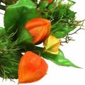 Couronne de physalis artificielle, orange et verte, Ø 28 cm, décoration d'automne | Floristik24.be