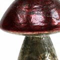 Floristik24 Déco champignons verre rouge vintage décoration automne Ø9cm H13.5cm 2pcs