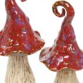 Floristik24 Champignons en céramique forêt magique rouge champignon décoratif décoration en céramique H16cm 2pcs