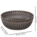 Bol côtelé, anthracite, bol décoratif, rond, 15 cm, 2 pièces | Floristik24.be