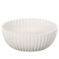 Floristik24 Bol rond côtelé blanc pour une décoration polyvalente, 15 cm, 2 pièces