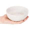 Bol rond côtelé blanc pour une décoration polyvalente, 15 cm, 2 pièces | Floristik24.be