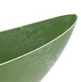 Floristik24 Bateau plastique vert ovale 39cm x 12.5cm H13cm, 1pc