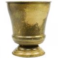 Jardinière vintage coupe vase métal laiton Ø17cm H19cm | Floristik24.be
