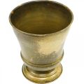 Jardinière vintage coupe vase métal laiton Ø17cm H19cm | Floristik24.be
