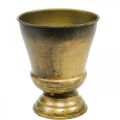 Floristik24 Jardinière vintage coupe vase métal laiton Ø14cm H17cm