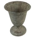 Floristik24 Vase coupe métal gris/marron antique Ø20,5cm H25cm