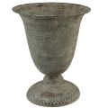 Floristik24 Vase coupe métal gris/marron antique Ø20,5cm H25cm