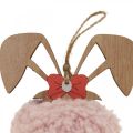 Floristik24 Pendentif lapin rose pendentif déco en bois Ø5cm-10cm 6 pièces