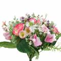 Floristik24 Bouquet artificiel renoncule et bellis rose, blanc Ø20cm