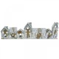Floristik24 Maisons lumineuses, décorations de fenêtre, lanternes argentées, lanterne en métal aspect antique, L 67,5 cm x H 20 cm