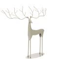 Floristik24 Sculpture décorative de cerf aux grands bois, aspect métal moderne, 48 cm