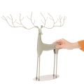 Sculpture décorative de cerf aux grands bois, aspect métal moderne, 48 cm | Floristik24.be