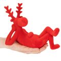 Figurine décorative de renne rouge couché, design moderne, 24 cm, lot de 2 | Floristik24.be