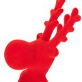 Figurine décorative de renne rouge couché, design moderne, 24 cm, lot de 2 | Floristik24.be